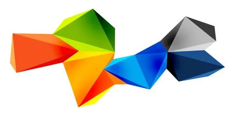 3d low poly triangle design elements Stock Illustration