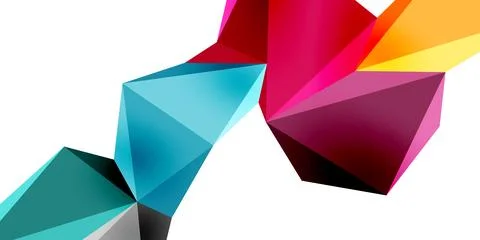 3d low poly triangle design elements 스톡 일러스트
