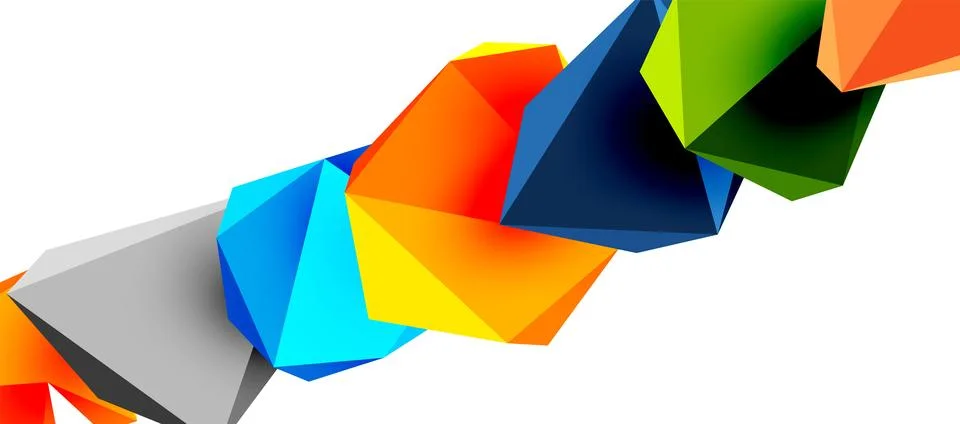3d low poly triangle design elements 스톡 일러스트
