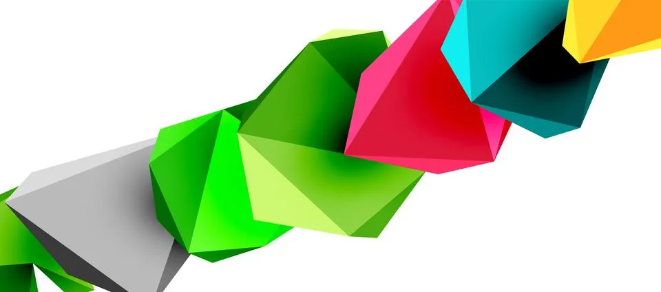 3d low poly triangle design elements Illustrazione stock
