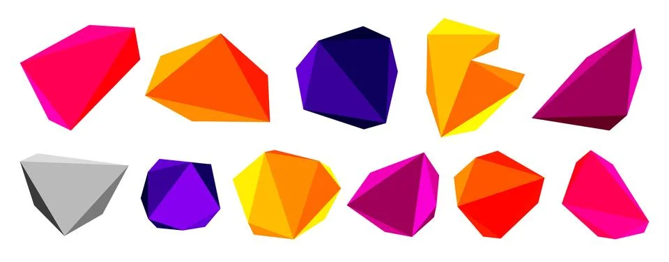 3d low poly triangle design elements Illustrazione stock