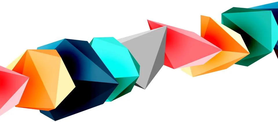 3d low poly triangle design elements Illustrazione stock