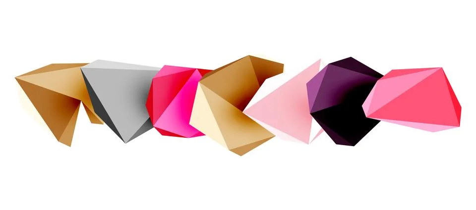 3d low poly triangle design elements Stock Illustration