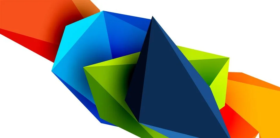 3d low poly triangle design elements 스톡 일러스트