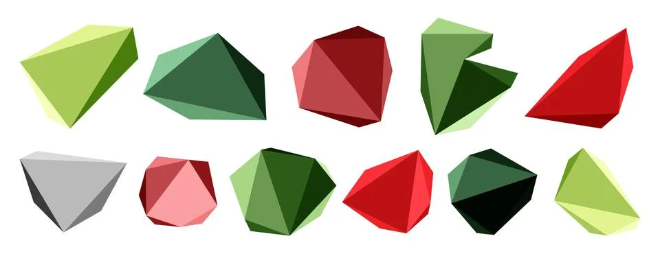 3d low poly triangle design elements Illustrazione stock