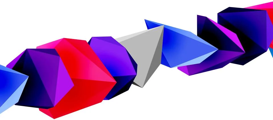 3d low poly triangle design elements Illustrazione stock