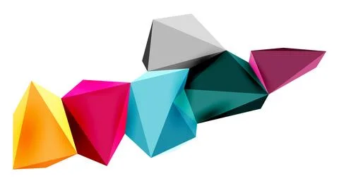 3d low poly triangle design elements 스톡 일러스트