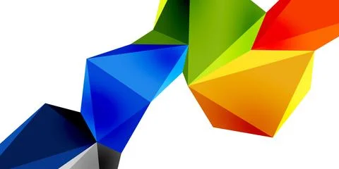 3d low poly triangle design elements Stock Illustration