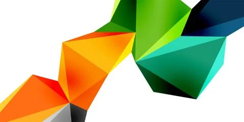 3d low poly triangle design elements Stock Illustration