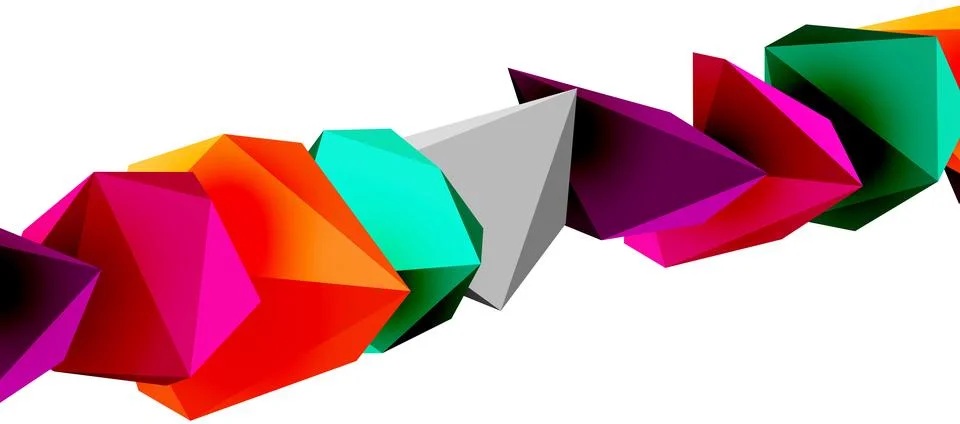 3d low poly triangle design elements 스톡 일러스트