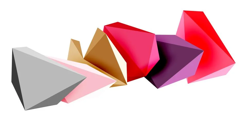 3d low poly triangle design elements 스톡 일러스트