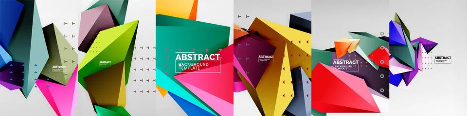 3D low poly triangle shape backgrounds showcase a collection of geometric Stockillustratie
