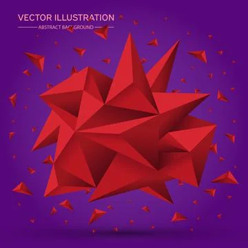 3D Low polygon geometry background. Abstract polygonal geometric shape. Lowpo Stock Illustration