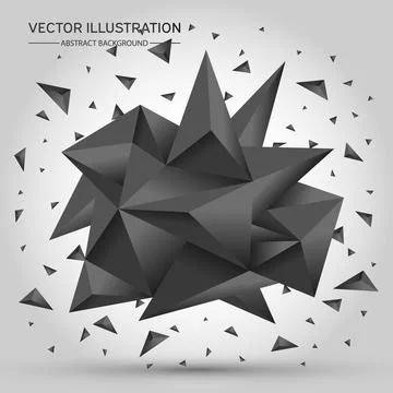 3D Low polygon geometry background. Abstract polygonal geometric shape. Lowpo Stock Illustration