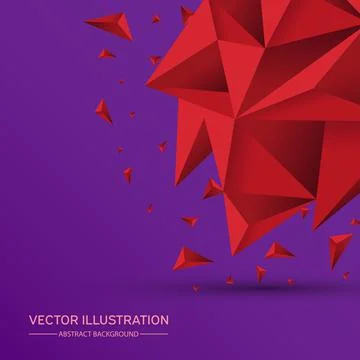 3D Low polygon geometry background. Abstract polygonal geometric shape. Lowpo Stock Illustration