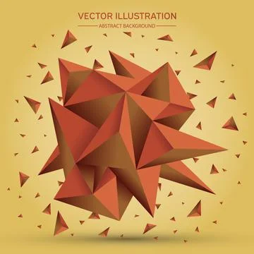 3D Low polygon geometry background. Abstract polygonal geometric shape. Lowpo Stock Illustration