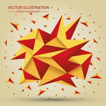 3D Low polygon geometry background. Abstract polygonal geometric shape. Lowpo Illustrazione stock