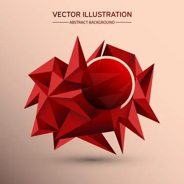 3D Low polygon geometry background. Abstract polygonal geometric shape. Lowpo Stock Illustration