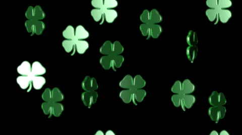3D lucky clover group falling alpha Stock-Footage 36099846