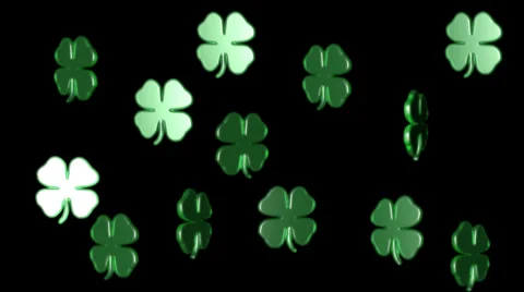 3D lucky clover group rotating alpha Video stock 36099477