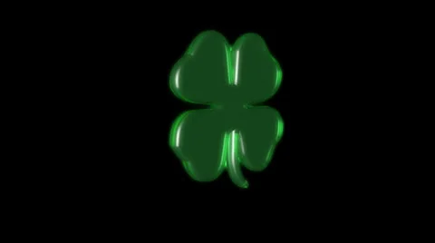 3D lucky clover spinning loop alpha Stock Footage 36095652