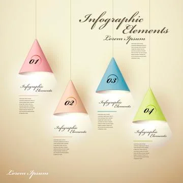 3d luminous chandelier infographic elements Illustrazione stock