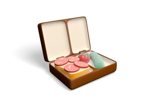 3D lunchbox icon Stock Illustration