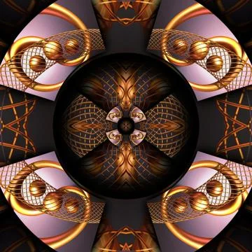 3D Luxury gold pattern tile Illustrazione stock