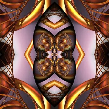 3D Luxury gold pattern tile Stock Illustration