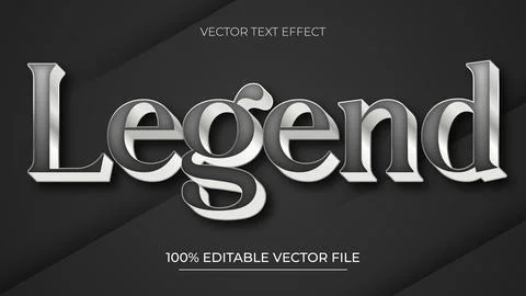 3D Luxury gold text effect Editable glossy silver metallic text effect Illustrazione stock