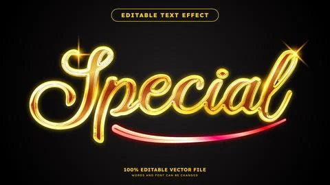 3D Luxury gold text effect Editable glossy golden metallic text effect Stock Illustration