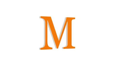 3d M letter logo loopable brown color white background Illustrazione stock