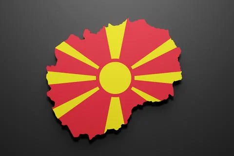 3d Macedonia map and flag Stock Illustration