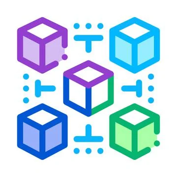 3d machine learning color icon vector illustration 스톡 일러스트