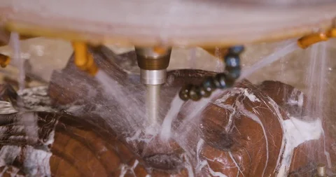 3D Machine Marble processing closeup 库存影片 123144189