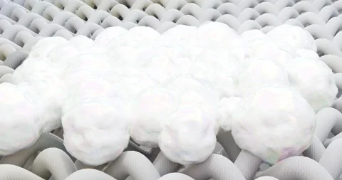 3d macro illustration of the process of cleaning or washing fabric Stock Footage 335827146