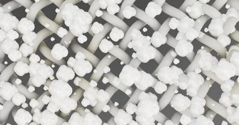 3D macro illustration top view of the process of cleaning or washing the fab Illustrazione stock