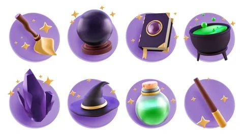 3d magic game icons. Stock Illustration