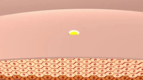 3D Magic Serum bubble through the skin layer and reduce up saggy skin of the ski Video stock 221394468