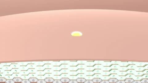 3D Magic Serum bubble through the skin layer and reduce up saggy skin  Video stock 221592156