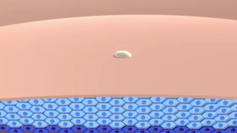 3D Magic Serum bubble through the skin layer and reduce up saggy skin  Video stock 221592507