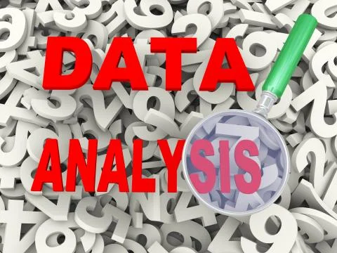 3d magnifier and data analysis Stock Illustration
