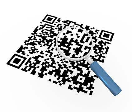 3d magnifier and qr code Stock Illustration