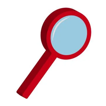 3D magnifier on white background Illustrazione stock