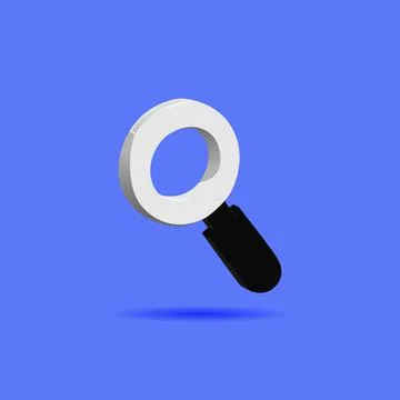 3d magnifying glass design vector isolated Stock Illustration