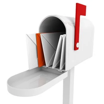 3d mail box with letter inside Stock Illustration