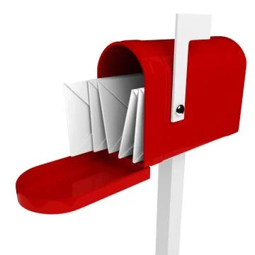 3d mail box with letter inside Stock Illustration
