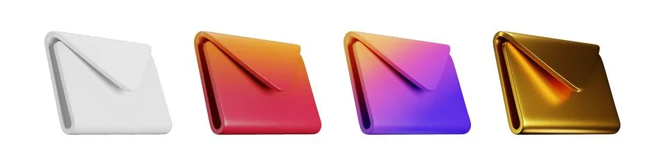 3D mail sheet packed with stylish correspondence vectors for corporate communica Stock-Illustration