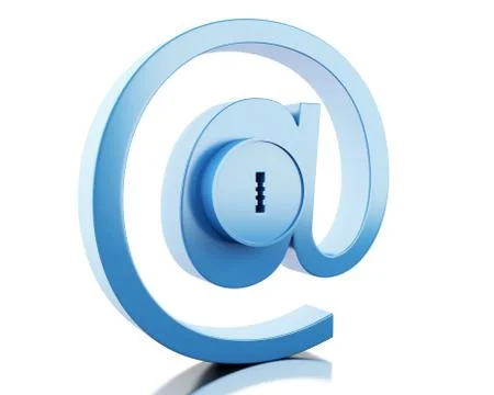 3d Mail sign with lock Stock Illustration