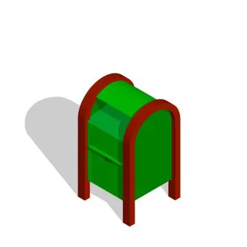 3d mailbox. Isolated on white background.3d isometric style. 库存插图